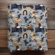 Fitted Cot Sheet Busy Busy Transport Handmade Cotton Flannelette.