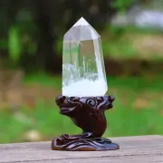 2.88LB Exquisite Natural Clear Quartz Obelisk Crystal Tower Decor Point + Stand