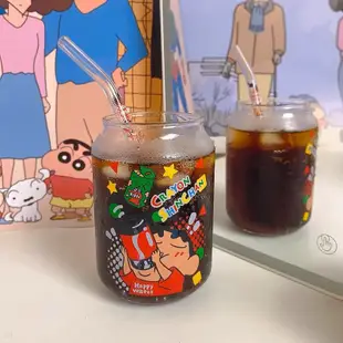 蠟筆小新喝可樂百事可樂汽水玻璃杯380ml