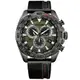 CITIZEN 新世紀帝國光動能萬年曆電波優質腕錶-黑綠-45mm-CB5037-17X
