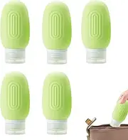 Travel Bottles,5X Silicone Shampoo Squeeze Bottles - Leak Proof Cosmetic Containers for Outdoor Beach Vacation Business Trip