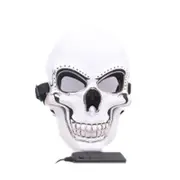LED Halloween Scary Glow Skeleton Mask Cosplay Party Costume Supplies white
