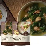 【韓味不二】OURHOME韓國即食經典湯品300GX2包組 口味任選(牛肉海帶湯/濃郁牛骨高湯)