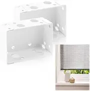 2Pcs Venetian Blind Fittings Brackets,Window Blind Brackets Pair,White Color Window Profile Box Mounting Bracket,Square Headrail Bracket Track End Holder Perfer for Home Office Install Curtains(White)