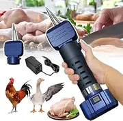 Handheld Electric Chicken Plucker, Portable Electric Poultry Plucker with 2 Cone Heads, Head-Adjustable Gap, Automatic Feather Plucking Machine for Duck Goose Bird Turkey