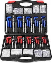 Helicoil Thread Repair Tool Kit: 320-Piece Metric SAE Heli Coil Rethreading Insert Drill Bits Spark Plug Automotive Engine Motor Stud Bolt Tap Universal Threaded Restorer Restoring Rethread