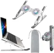 Adjustable Laptop Stand with USB Cooling Fan, Computer Stand with Heat-Vent