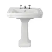 Turner Hastings Stafford 60x50cm Basin &amp; Pedestal (w/ 1 Tap Hole), White