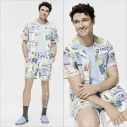 Peter Alexander Mens Christmas Mickey Shortie Pyjama Set Various Sizes NWT