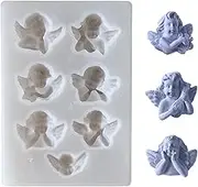 Rissunkv Resin Mold,7-Cavity Angel Resin Molds Silicone | Mould Easy Release Crafting Tools, Craft Supplies for Art Projects Pendant Ornament Home Decor