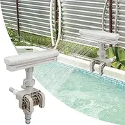 Dual Spray High-Pressure Pool Fountain, Adjustable Waterfall Pool Sprinkler with Lights for Above and Underground Pools, Outdoor Pool Accessories for Relaxation and Cooling