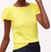 NWT Ann Taylor LOFT Flutter Short Sleeve Sweater Top Size XS