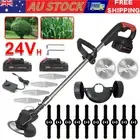 1200w Whipper Snipper Mower Cordless Grass Trimmer Lawn Cutter Battery Cutter