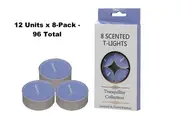 12x8-Pack Tranquility Collection Tealights Lavender & Cherry Blossom Candle (4 Hour Burn)