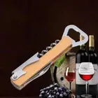2PCS Stainless Steel Can Opener Wooden Handle Beer Cap Openers Bartenders