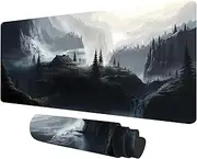 TCG Playmat, MTG Forest Playmat Mouse Pad Compatible for Trading Card Board Game Beautiful Sunset Card Game Mats 24 x 14 inches