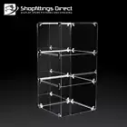 Small Case Display Cabinet Glass Cube 3 Counter Top LED light mirror options 3CM