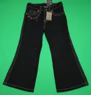 4 NWT Pumpkin Patch WOODLAND WONDERLAND Black Bootleg Stretch JEANS Pants Girls