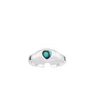 STERLING SILVER Abalone Toe ring Heart Adjustable Valentine