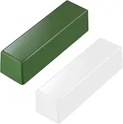 2 Pieces Total 9.8 Oz Leather Strop Polishing Compound Stainless Steel Buffing Compound Kit Green Honing Compound for Buffing, Polishing, Honing Knives, Woodcarving Chisels (Green and White)