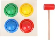 AWAkingdemi Wooden Knock Ball Hammer, Multicolor Small Hit Ball Toys Wooden Pound Toys for Toddler and Infant Baby