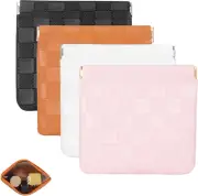 Ineowelly Small Makeup Bag Set for Purse, Coin Lipstick Organizer, Checkered-A