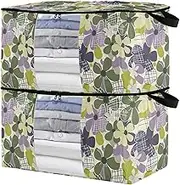 sanluoli 90L 2 Pack Under Bed Shoe Organizer with Reinforced Handles, clear window Closet Storage Boxes
