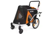 FITTOO Dog Bike Trailer 2-in-1 Foldable Tow Behind Bike Pet Pram Medium