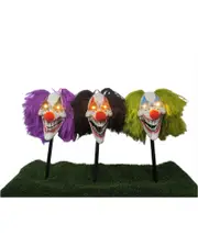 Halloween Light Up Clown Head Stake Battery Operated 80cm Pack of 3