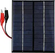 2W 12V Solar Panel with Clips Polycrystalline Silicon Solar Cell DIY Camping Portable Power Solar Panel Compatible for Street Light Garden Lamp Fan Pump