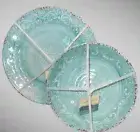 CYNTHIA ROWLEY Tuscan MELAMINE 4 Dinner plates 4 Pasta Bowls Medallion Scroll