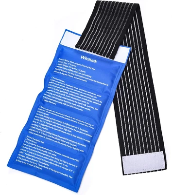 Gel Ice Packs for Injuries- Adjustable Wrap for Pain Relief Ice Pack+Heat Pack ，