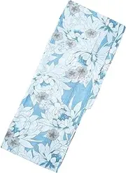 [Modern Sakura] Women's Authentic Traditional Japanese Yukata, aka Casual Kimono, White Chrysanthemums in Blue, Blue, One Size