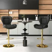 CostwayAdjustable Bar Stool Set of 2 with Padded Seat for Home