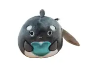 NWT Squishmallows 5" Kai Mini Orca Whale Plush Stuffed Animal Gray w Blue Heart