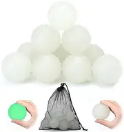 10 Pcs Glow in The Dark Dog Toys 2.4 Inch Dog Balls Rubber Glowing Fetch Ball with Net Bag for Puppy Small Medium Dogs