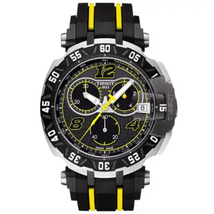 【TISSOT】天梭 T-RACE THOMAS LUTHI 限量三眼計時手錶-45mm 送行動電源(T0924172706700)