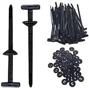 RUOXGZP Nylon Universal Cable Tie Buckle, Heavy Duty Self-Locking Nylon Zip Ties Holder, Automobile Parts Fixing Zip Ties, High Heat | Durable | Replaces Screws, Fast Repair and Fix Tool (50PSC)