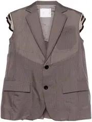 [sacai] Chalk Stripe Glencheck Vest