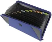 Expanding File w/ Zipper13-PocketsHolds 300 SheetsBlue;