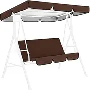 Swing Cushion | Hanging Porch Swing Canopy Set for 3 Seater,Oxford Fabric Garden Swing Chair Outdoor Replacement Swing Seat for Garden Patio Yard
