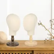 Mannequin Head Faceless Head Hat Holder Stand Display with Detachable Wood Stand