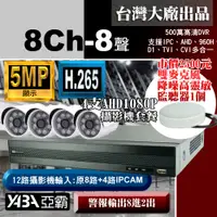 在飛比找PChome24h購物優惠-8路監視器DVR +4支SONY晶片AHD1080P攝影機 