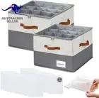 2Pack Shoe Cabinet Storage Box with 32 Shoe Bag,Adjuistable Shoes Cabinet Organi