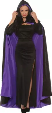 Cape Hooded Velvet W Purple Li - Underwraps