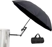 mucol HVAC Umbrella with Magnetic Base, Dual-Axis 360° Rotation, Oversized Magnetic Stand & Height Adjustment, Stay Dry and Cool for Outdoor Work（52" Black）