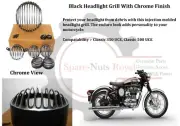 Fit For Royal Enfield "Old Classic 350/500 Black Headlight Grill Chrome Finish"