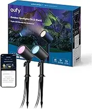 eufy Outdoor Spotlights E10, 2-Pack, Smart Wired RGBWW LED Landscape Lights, 500lm, IP65 Waterproof for Yard, Work with Alexa, Endless AI Light Themes for Christmas, Halloween, Link with Cameras