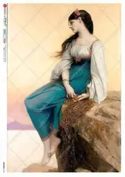Paper Designs, 2024 Release, Waterhouse Woman on Rocky Ledge, Vintage, Art Work,