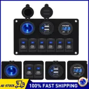 12V Switch Panel USB Charger ON-OFF Toggle LED Rocker for Car Boat Marine 6 GANG (for: Subaru)